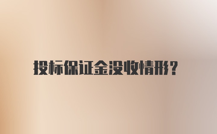 投标保证金没收情形？