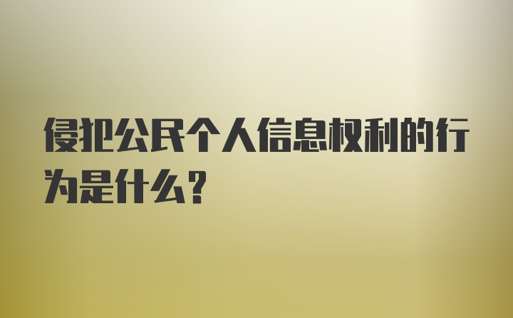 侵犯公民个人信息权利的行为是什么？