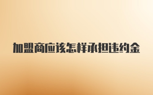 加盟商应该怎样承担违约金