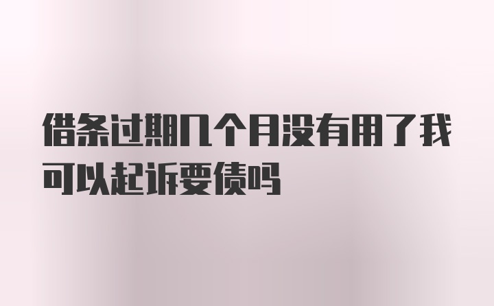 借条过期几个月没有用了我可以起诉要债吗