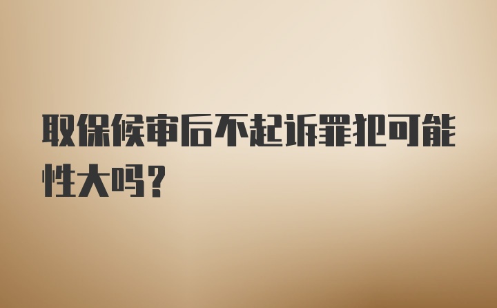 取保候审后不起诉罪犯可能性大吗？