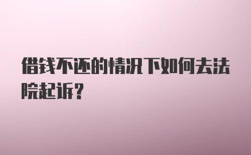 借钱不还的情况下如何去法院起诉？