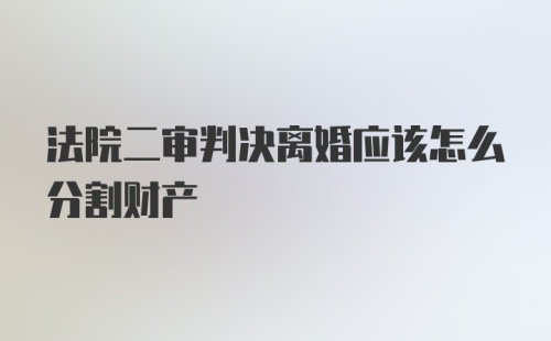 法院二审判决离婚应该怎么分割财产