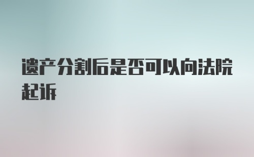 遗产分割后是否可以向法院起诉