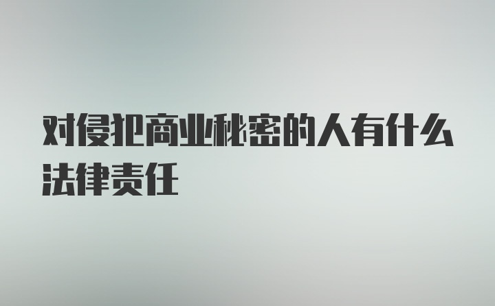 对侵犯商业秘密的人有什么法律责任