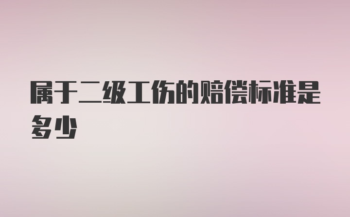 属于二级工伤的赔偿标准是多少