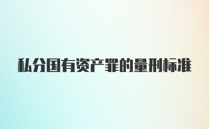 私分国有资产罪的量刑标准