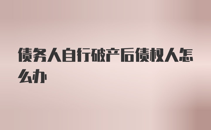 债务人自行破产后债权人怎么办