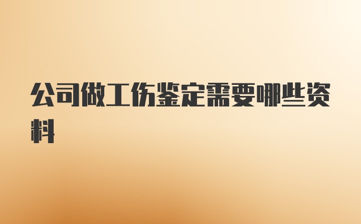 公司做工伤鉴定需要哪些资料