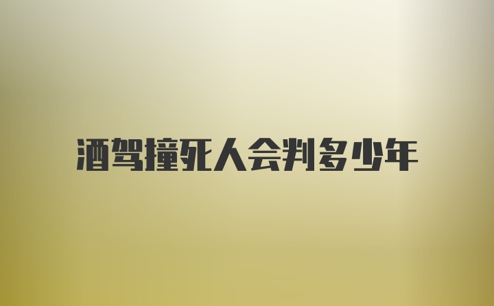 酒驾撞死人会判多少年