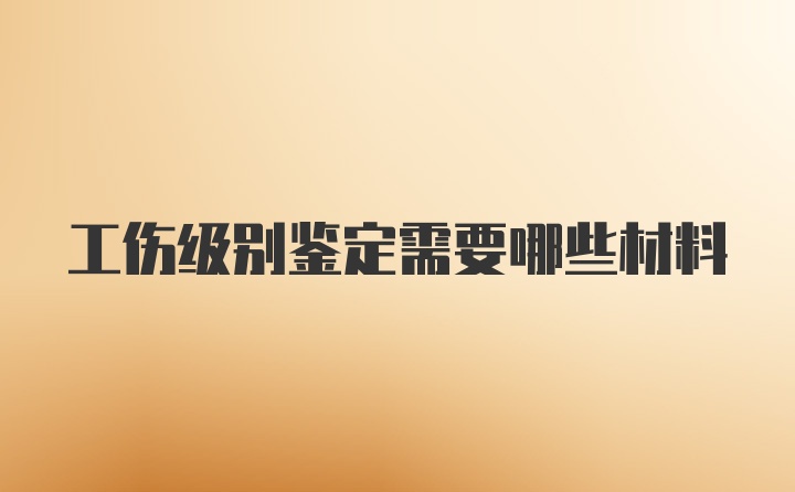 工伤级别鉴定需要哪些材料