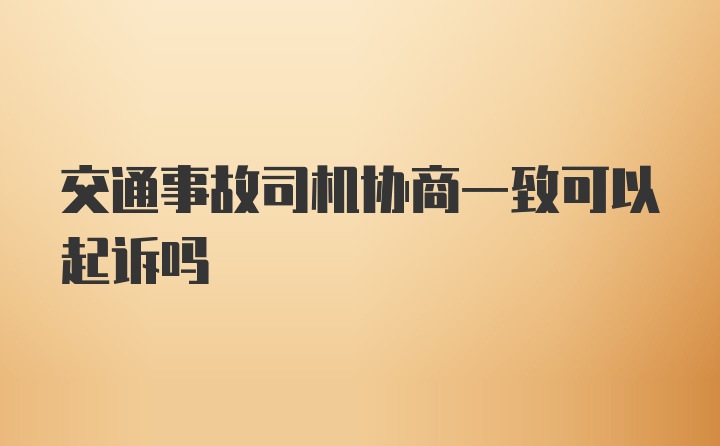 交通事故司机协商一致可以起诉吗