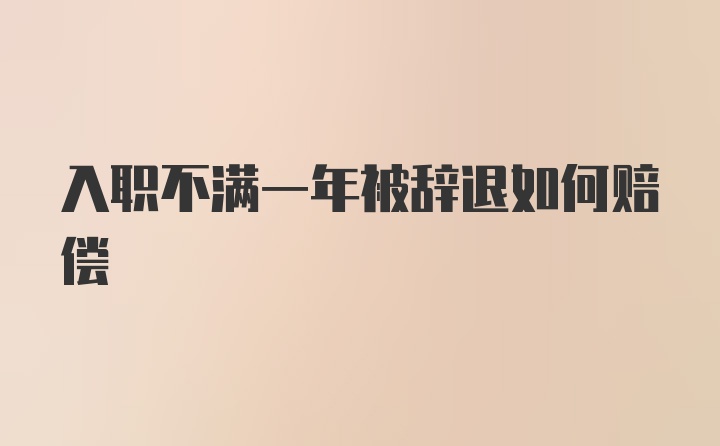 入职不满一年被辞退如何赔偿