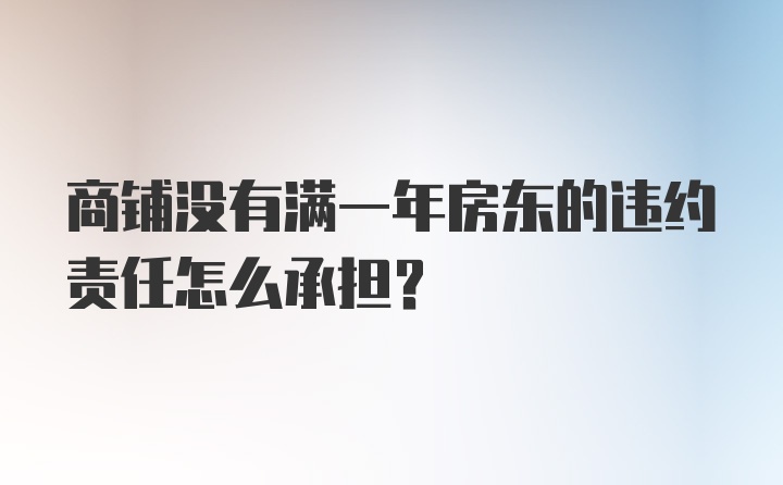 商铺没有满一年房东的违约责任怎么承担?