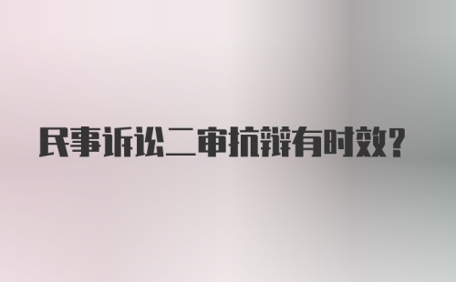 民事诉讼二审抗辩有时效？