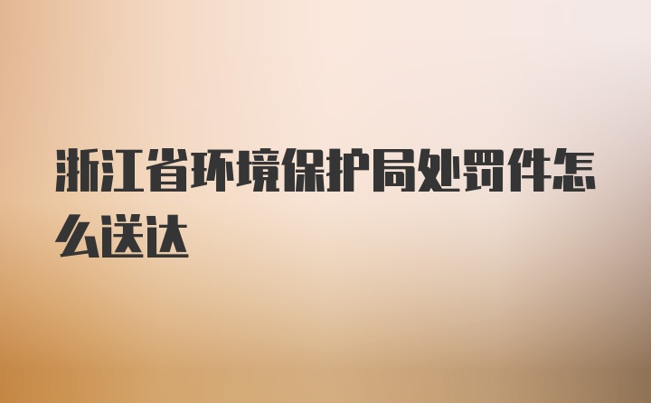 浙江省环境保护局处罚件怎么送达