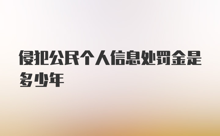 侵犯公民个人信息处罚金是多少年