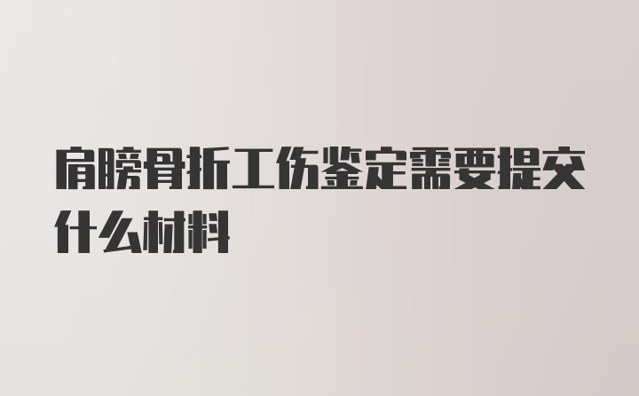 肩膀骨折工伤鉴定需要提交什么材料