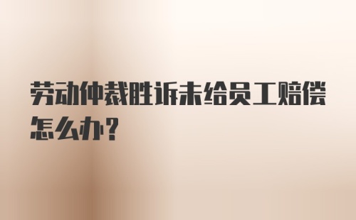 劳动仲裁胜诉未给员工赔偿怎么办？