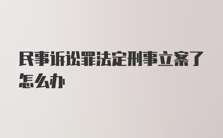 民事诉讼罪法定刑事立案了怎么办