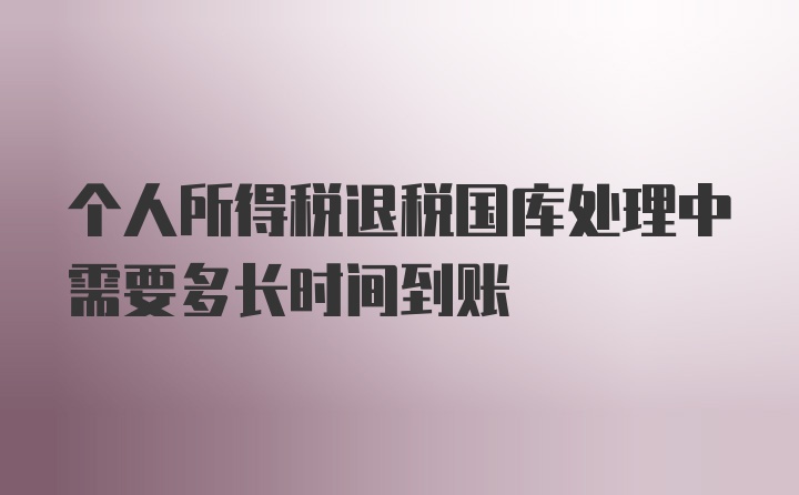 个人所得税退税国库处理中需要多长时间到账