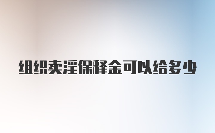 组织卖淫保释金可以给多少