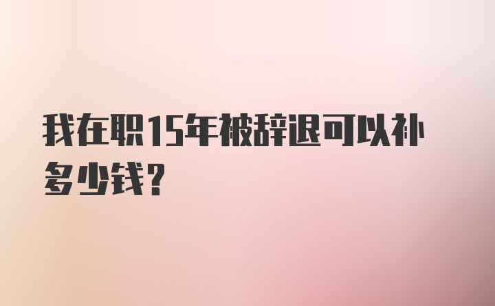 我在职15年被辞退可以补多少钱？