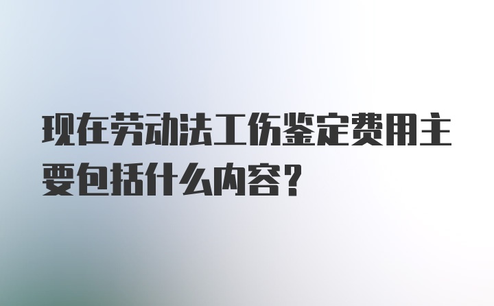 现在劳动法工伤鉴定费用主要包括什么内容？