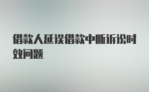 借款人延误借款中断诉讼时效问题