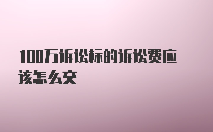 100万诉讼标的诉讼费应该怎么交