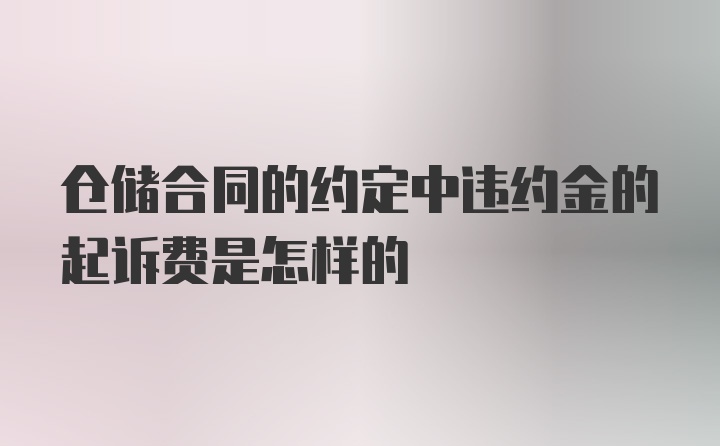 仓储合同的约定中违约金的起诉费是怎样的