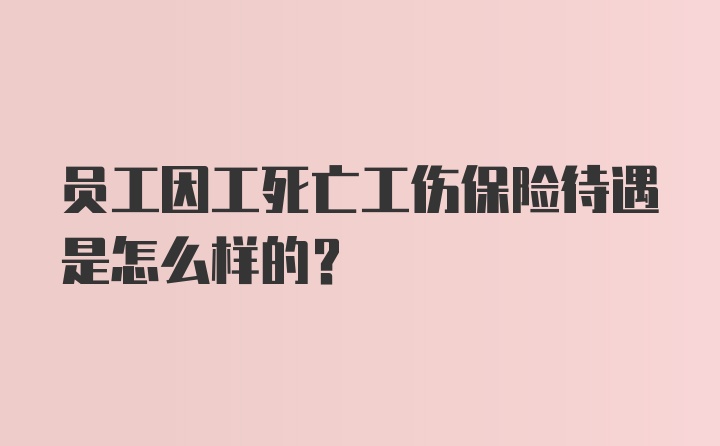 员工因工死亡工伤保险待遇是怎么样的？