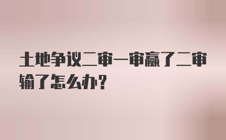 土地争议二审一审赢了二审输了怎么办？