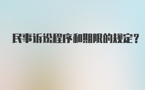 民事诉讼程序和期限的规定？