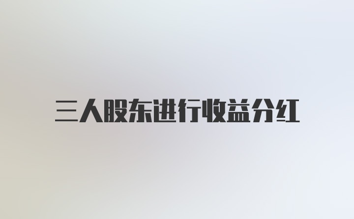 三人股东进行收益分红