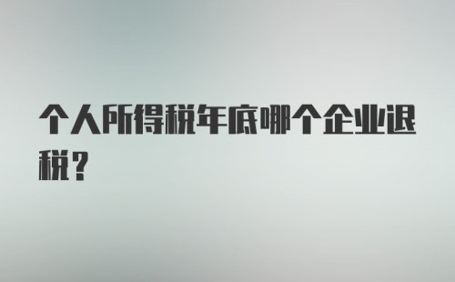 个人所得税年底哪个企业退税？