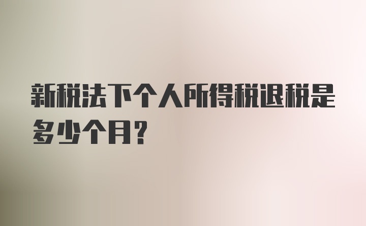 新税法下个人所得税退税是多少个月？