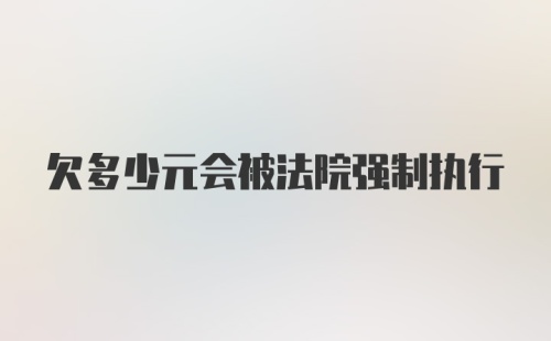 欠多少元会被法院强制执行