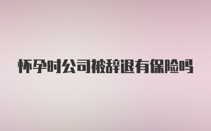 怀孕时公司被辞退有保险吗