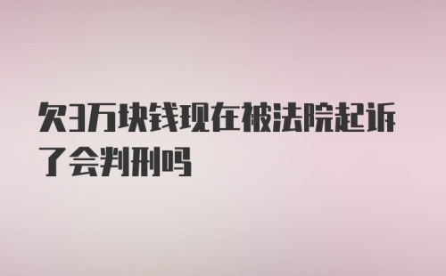 欠3万块钱现在被法院起诉了会判刑吗