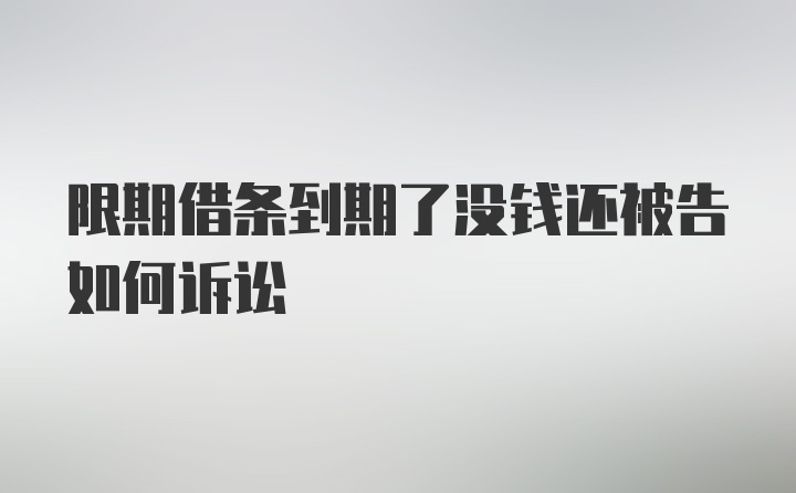 限期借条到期了没钱还被告如何诉讼