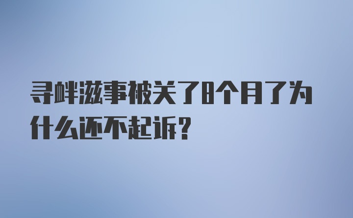 寻衅滋事被关了8个月了为什么还不起诉?