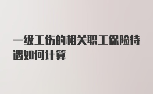 一级工伤的相关职工保险待遇如何计算