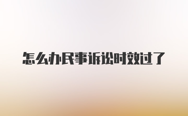 怎么办民事诉讼时效过了