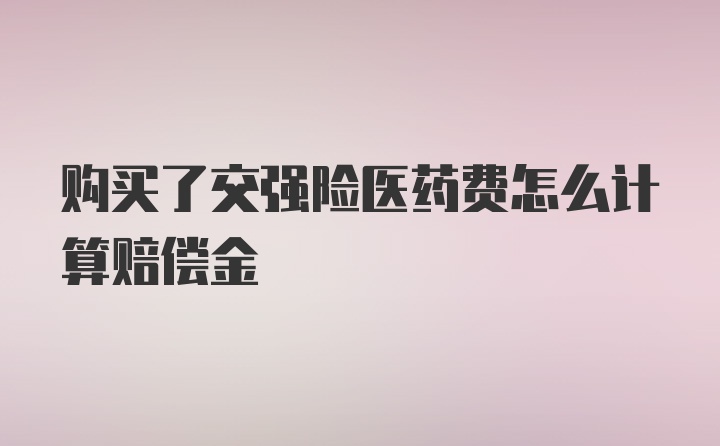 购买了交强险医药费怎么计算赔偿金