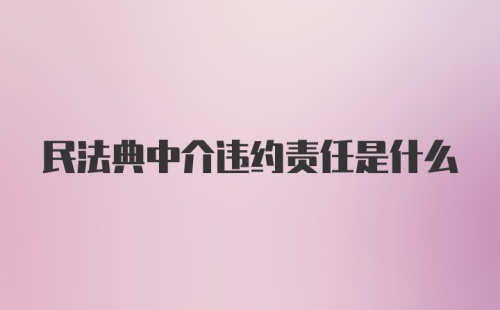 民法典中介违约责任是什么