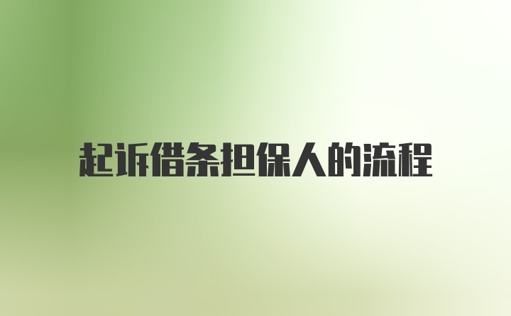 起诉借条担保人的流程