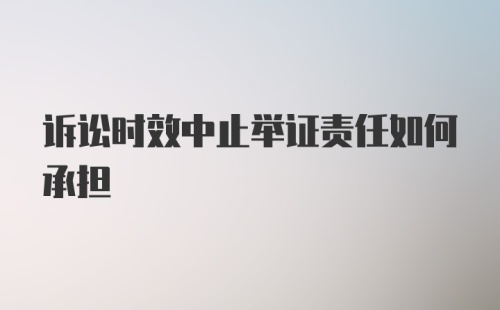 诉讼时效中止举证责任如何承担