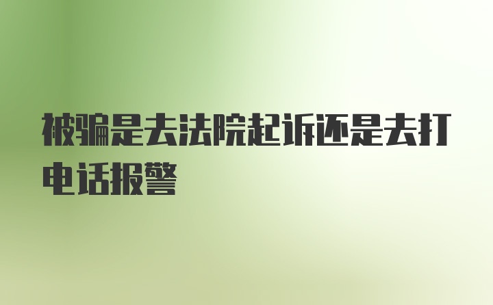 被骗是去法院起诉还是去打电话报警