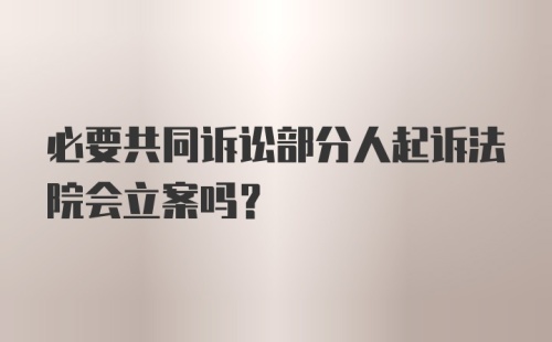 必要共同诉讼部分人起诉法院会立案吗？